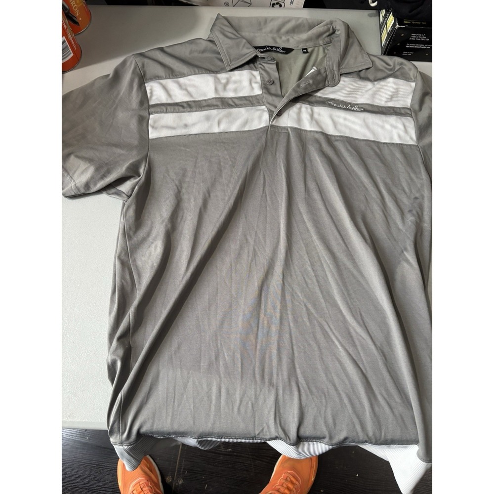 Travis Mathew Mens Bander Golf Polo X-Large gray Gray Striped XL
